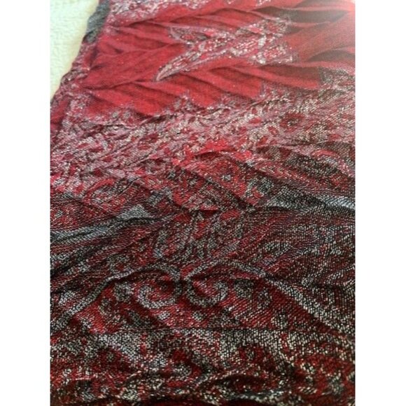 Womens Burgundy and Silver Infinity Scarf 28"x76" - Picture 11 of 13